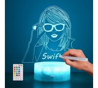 Hoofun Taylor Night Light Merch: Singer Fans Merchandise Gifts,3D LED Illusion Lamp with Remote Control&Smart Touch for Girls Bedroom Decor Music Birthday Christmas