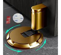 HOOFUS No Magnetic Mechanical Floor Door Stopper,Adjustable Door Holder, with Heightening pad for Door Gaps up to 1.2 Inch in Height,Nail Free or Screws (Matte Brown Bronze, 1 Pack)
