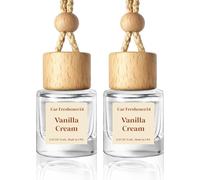 HoogaLife Car Air Freshener Diffuser 2 Pack Hanging Air Freshener Diffuser - Vanilla Cream Fragrance Oil Air D iffuser for Car, 45+ days Long Lasting Fragrance Made in USA C ar Air Fresheners