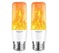 HoogaLife LED Flame Effect Light Bulbs - E26 LED Bulb with Gravity Sensor Flame Night Bulb for Holiday Gifts Home Hotel Bar Party Decoration (2 Pack)