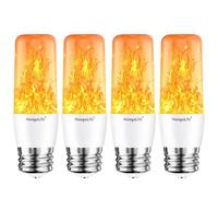 HoogaLife Flame Light Bulbs, E26 Led Flame Light Bulb with Effect of Real Candle Fire Light, 4w Flames Bulbs with Upside Down Effect, for Christmas Halloween Home Party Holiday House Room Porch-4 Pack