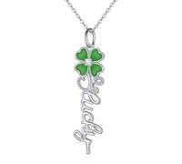HOOHWE 925 Sterling Silver Celtic Knot/Four Leaf Clover Pendant Necklaces Lucky Gifts for Women Mother Daughter Sisters