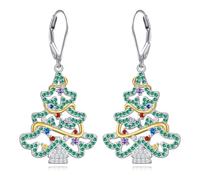 HOOHWE Christmas Earrings Christmas Tree Earrings for Women Dangle Leverback Christmas Holiday Winter Xmas Jewelry for Women