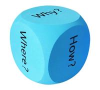 HOOJOJO Large Foam Dice Conversation Cubes Dice Games Letter Game Speech Therapy Toys Educational Toys Classroom Essentials for Teachers (Blue)