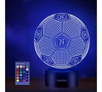 HooJtny Naples Football Night Light, 3D LED Napoli Lamp, 16 Colours USB Rechargeable, Gifts for Children, Boy, Birthday, Christmas