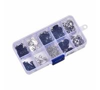 Hook and Eye Closure - Bra Clasps 3 Types | Replacement Invisible Fabric Buttons | Sewing Hooks Fasteners | for Men Garment Trouser Women Home | 100 Pairs 100 Sets | 12mm 10# 2# | Black Silver