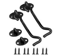 Hook and Eye Door Catch Gate Hook 2Pcs 75mm Stainless Steel Cabin Hook Door Latch Stainless Steel Heavy Duty Gate Latch for Wooden Gates, Window, Garden, Garage Door