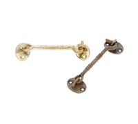 Hook and Eye Latch 110mm Antique Bronze/Brass Chinese Style Doors Windows Wind Hook Buckle Hasp Copper Furniture Window Latches Cabinet Latches(Antique Bronze)