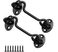 Hook and Eye Latch - 2 Pcs 75 mm Cabin Hook Gate Hook Lock Stainless Steel Heavy Duty Gate Latch for Window, Garden, Door