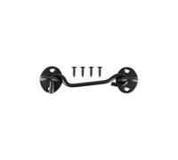 Hook and Eye Latch, Shed Door Hook and Eye Lock Latch Stainless Steel Black Silver Multiple Sizes Pack of 4(Black,3 inch)
