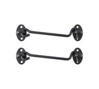 Hook and Eye Latch, Stainless Steel Hook and Eye Lock Latch Set for Shed Black Multiple Sizes Pack of 2(Black,3 Inch)
