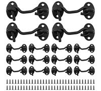 Hook and Eye Latch Thickened Stainless Steel Sliding Barn Door Latch Rustproof Eye Hook Latch Easy Installation Door Hook Lock High Safety Door Latch Lock for Cabinet Door