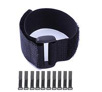 Hook and Loop Cable Straps,Black Self-Adhesive Nylon Straps Cable/Securing Straps with Buckles,Adjustable Reusable Cinch Straps, 1" x 20" Pack of 10 (25 x 500 mm)