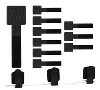 Hook and Loop Cable Ties - 10 Pieces Reusable Hook and Loop Adhesive Straps, Industrial Strength Nylon Fabric with Self-Gripping Fastener, Adjustable Length, for Under Desk Home Kitchen