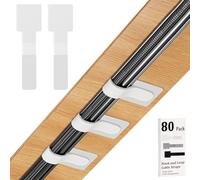 Hook and Loop Cable Ties, 80PCS Cable Management Under Desk, Reusable Wire Organizers for Cords, Self Adhesive Cable Straps Clips, Household & Office Essentials, White