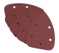 Hook And Loop Detail Sanding Pads Discs 140mm Triangular 120 Grit Fine 5pc