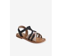 Hook-and-Loop Leather Sandals for Children set blue