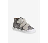 Hook-and-Loop Leather Trainers for Girls, Designed for Autonomy printed beige