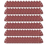 Hook and loop sander pads, 80 Pieces 90mm Triangle Sander Pads 6 Holes Triangle-Sandpaper Disk Assorted 40/60/80/120/ 180/240/320/400 Grits Hook & Loop Multitool Sandpaper for Sanding and Polishing
