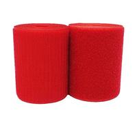 Hook and Loop Strip, Nylon Strips Fabric, Hook and Loop Tape Non-Adhesive Sew-On Multicolor Multiple Sizes 2 Rolls(Red,100MM x 2 Yards)