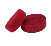 Hook and Loop Strip, Nylon Strips Fabric, Sew On Hook and Loop Tape 20mm x 5-25 Yards Multicolor Pack of 2(Dark Red,20MM x 10 Yards)