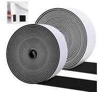 Hook and Loop Strip Tape Roll Black Self Adhesive Sticky Back Fastening Tape Heavy Duty Sticky Hook Loop Double-Side Fastener for Securing Couch Cushion Mounting Fly Screen Repairing Clothes(5M*5CM)