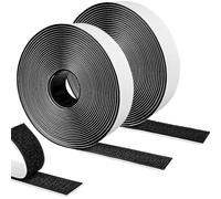 Hook and Loop Strip Tape Self Adhesive Strips 5m x 20mm Sticky Back Roll Double Sided Mounting Tape No Nails Fastener for Carpet Sofa Picture Hanging Home Office Black