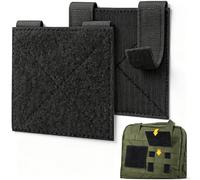 Hook and Loop Tactical Patches Board, 10cm x 10cm Black Molle Adapter Patch Panel, Military Army Patch Adapter Panel for Displaying Badges and Insignia Patches (Black, 2 Pcs)