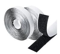 Hook and Loop Tape Black, Self Adhesive Double-Sided 3 m × 30mm Reusable Strips Roll, Heavy Duty Fastening Material for Screen, Carpet, Curtains and Blinds Tabs (Black)