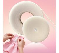 Hook and Loop Tape for Fabric Roll, Extremely Thin and Soft Sew On Strips for Doll Clothes, Fabric, No Adhesive Sewing Fastener Straps, Easy Sew in, Strong (White, 18ft x 2/5in)