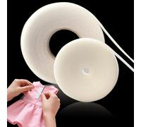 Hook and Loop Tape for Fabric Roll, Extremely Thin and Soft Sew On Strips for Doll Clothes, Fabric, No Adhesive Sewing Fastener Straps, Easy Sew in, Strong (White, 18ft x 3/10in)