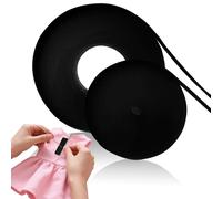 Hook and Loop Tape for Fabric Roll, Extremely Thin and Soft Sew On Strips for Doll Clothes, Fabric, No Adhesive Sewing Fastener Straps, Easy Sew in, Strong (Black, 18ft x 2/5in)