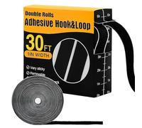 Hook and Loop Tape Self Adhesive - 2.5cm x 9m Black Cut-to-Length Fastener Roll, Double Sided Sticky Back Strips for Picture Hanging, Fabric, Crafts, DIY, Home & Office Use