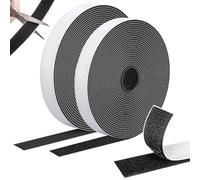 Hook and Loop Tape, Self Adhesive Double-Sided 10m × 20mm Reusable Roll, Versatile & Durable Heavy Duty Fastening Material for Screen, Carpet, Curtains and Blinds, Black
