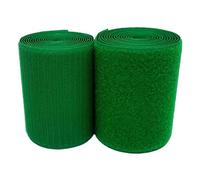 Hook and Loop Tape sew on 100mm, Non self Adhesive Back Nylon Strips Fabric Fastener(Deep Green,100MM x 2 Yards)
