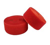 Hook and Loop Tape Sew On 50mm, 2 inch Wide Non Adhesive Fastening Strips for Fabric DIY Craft Furnishing Clothing Shoes(Red,50mm x 8Yards)