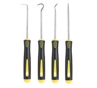 Hook and Pick Set Professional Hook Tool Pick and Hook Set O Ring Picks with Rubber Handle Mechanic Pick Tool Kit Oil Seal Precision Long Reach Hooks for Mechanics Automotive Work Wire Separation 4Pcs