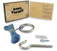 Hook and Ring Swing DIY Kit Stainless Steel Hardware and Nylon String Ring Toss Game Indoor - Outdoor for Endless Hours of Fun! GetMovin’ Sports