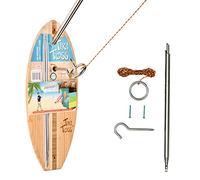 Hook And Ring Toss Deluxe Set - 100% Bamboo With 5 Ft Telescoping Pole And All Parts Included - By Tiki Toss by Tiki Toss