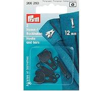 Prym Hook & Bar Fasteners - Trouser & Skirt Hooks 12 mm Black - Pack of 2