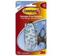 3M Command Large Clear Damage-Free Hanging Hook Strips 17093CLR