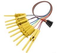 Hook Clip Kit for Logic Analyzer 20 cm with 20-Pin Female Connector, High-Temp Resistant Clips for Chip and Pin Testing, Compatible with Hobby Compnt USB(Yellow)