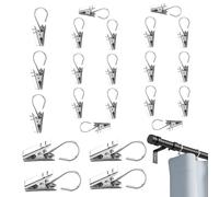 Hook Clips - Hooks with Clip | 100 Pieces Drapery S Hooks Clips | Stainless Steel Awning Hangers Party Decoration for String Lights Indoor Outdoor Gutter Wire Courtyards Tent Garden