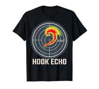 Hook Echo Radar Tornado Storm Chaser Meteorology Design Value Graphic T-Shirt, Men, Black, XL