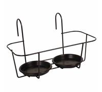 Hook Flower Pot Holder 2 Pots Small, Black Mount Plant Basket Hanging