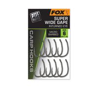 Hook Fox Super Wide Gape Inturned Eye (x10) Argenté Size 5