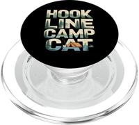 Hook Line Camp Cat Funny Camping Fishing PopSockets PopGrip for MagSafe