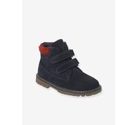 Hook-&-Loop Leather Boots for Boys navy blue