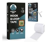 Hook & Loop Tape, 50mm x 5m, Heavy Duty, Strong Self Adhesive | Advanced Hook System + Extra Strong Adhesive For Maximum Holding Power. Indoor & Outdoor use (White)