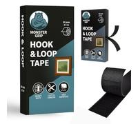 Hook & Loop Tape, 50mm x 5m, Heavy Duty, Strong Self Adhesive | Advanced Hook System + Extra Strong Adhesive For Maximum Holding Power. Indoor & Outdoor use (Black)